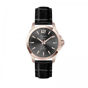 Alexandre Christie AC 1031 Rosegold Black Lady Leather LDLRGBA